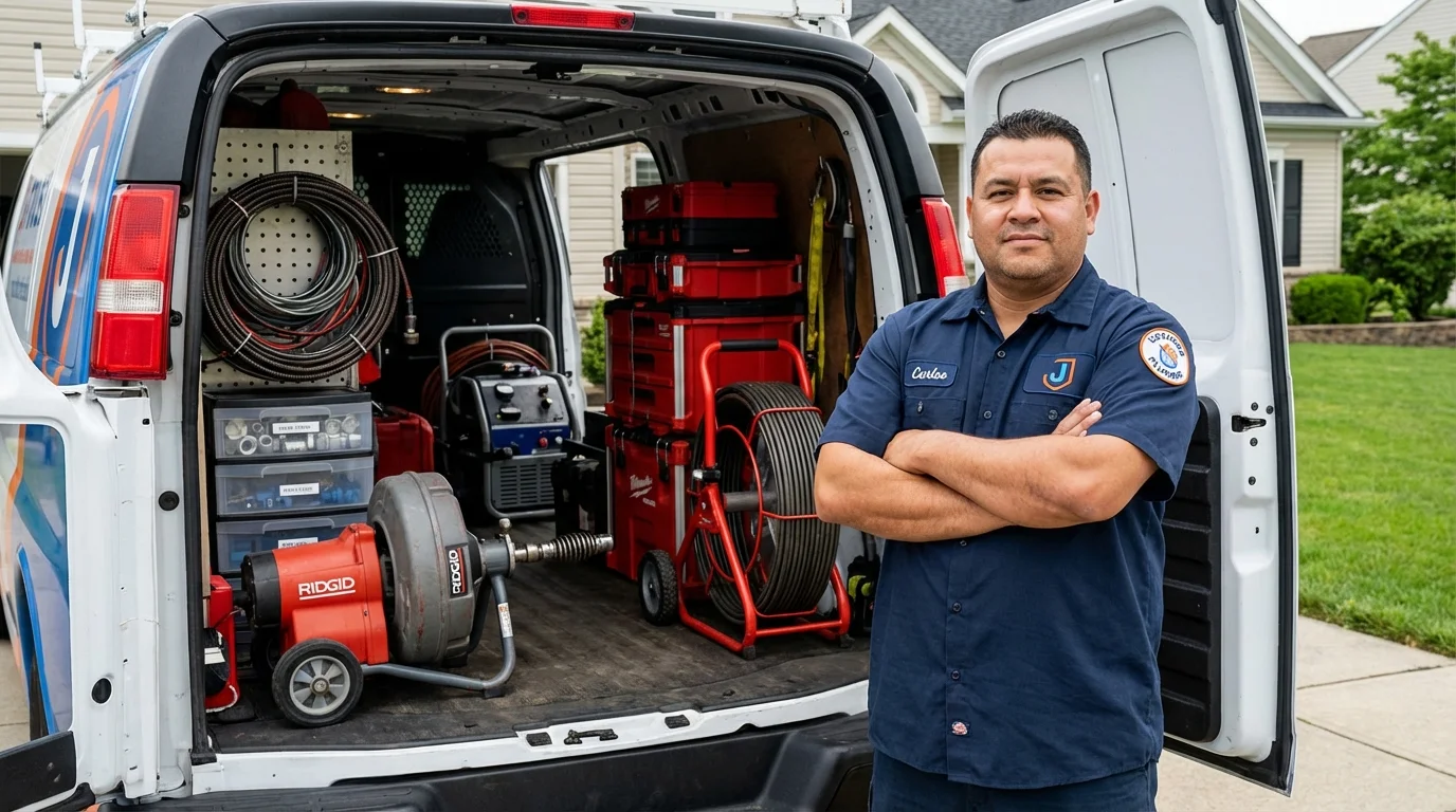 Professional drain cleaning equipment and Johns Plumbing LLC plumber in Ponderay